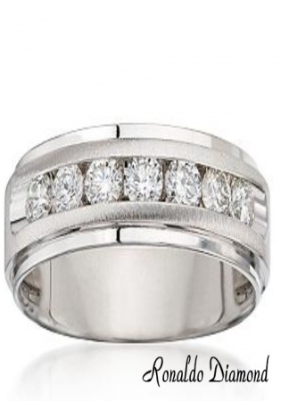 Men's 1.00 ct. t.w. diamond wedding ring in 14kt white gold