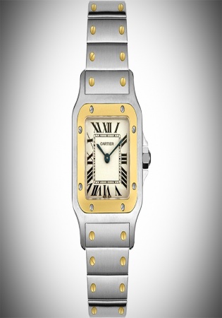 Cartier women's w20012c4 santos 18k gold ss watch swiss made