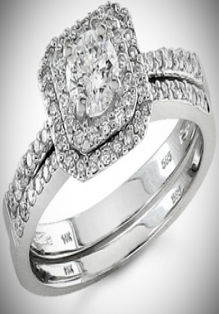 3/4 carat art deco diamond wedding ring set