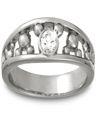 Mickey mouse diamond ring for men platinum
