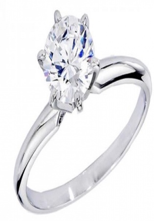Certified 1.07 carat (ctw) 14k white gold real round diamond ladies engagement solitaire ring 1 ct