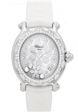 Chopard happy sport snowflake stainless steel and white gold women' watch 