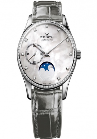 Zenith elite ultra thin moonphase automatic ladies watch