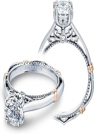 Verragio pave 14k w gold diamond engagement women' ring