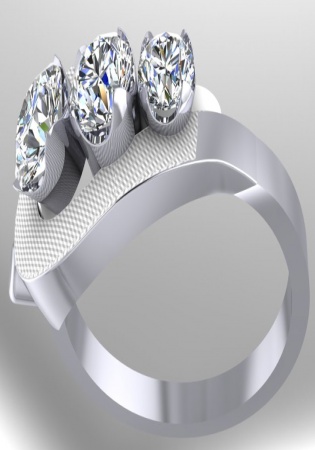 Bridal 585 three stone diamond women' ring