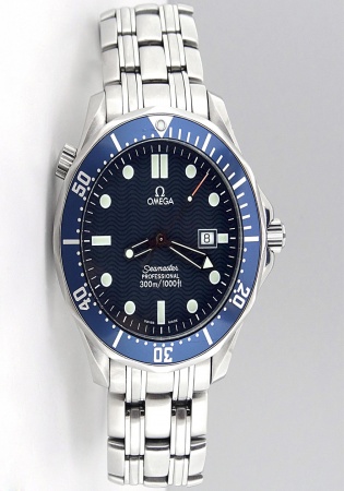 Omega seamaster professional full-size diver with blue wave dial