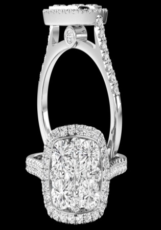 Ronaldo diamond handmade shaped halo limited edition collection diamond natural 750 white gold women' ring 