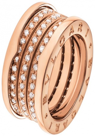 Bvlgari bulgari rose gold and diamond b.zero1 ring