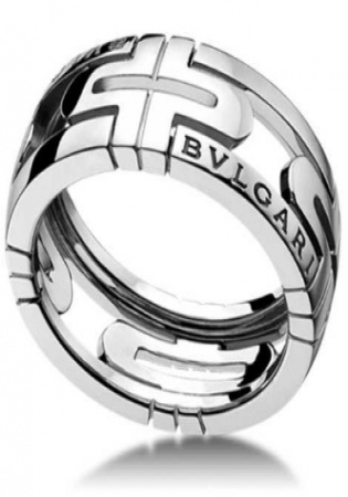 Bvlgari bulgari parentesi band ring 18k white gold 