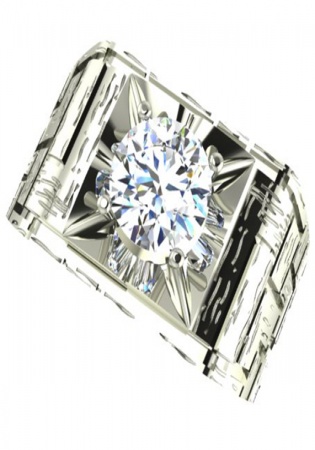 Gia 2161101408 6.15-620x3.85mm diamond 14k white gold made in italy men' ring