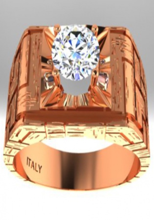 Gia 2161101408 6.15-620x3.85mm diamond 14k rose gold handmade in italy men' ring