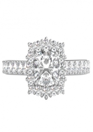 Helzberg radiant star 1 1/4 ct. tw. diamond engagement ring in 14k white gold