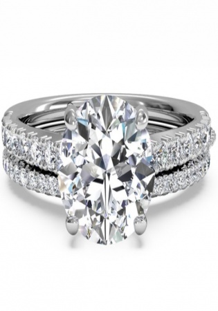 Ritani 0.57ct cerificate of gia 7228062928 french set diamond band engagement ring with matching band