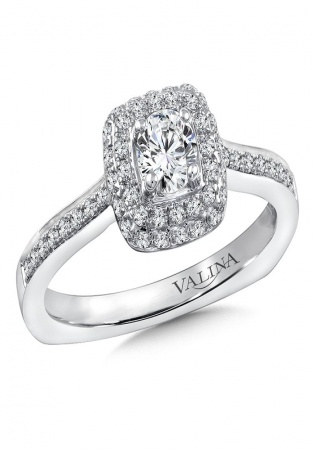 Sk usa diamond halo engagement ring mounting in 14k white gold 29 ct. tw