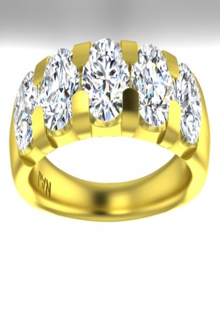 14k yellow gold diamond wedding band ring round white gold 5 stone anniversary