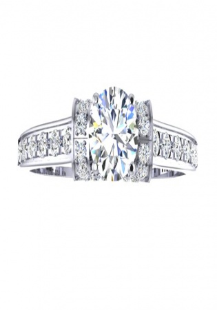 Helzberg diamonds masterpiece 18kt collar engagement ring, 4.50-4.52x2.67mm gia graded