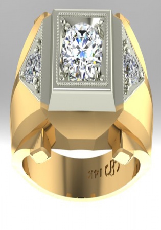 Men's 1/4 ct. diamond handsome ring in 14k two-tone gold by david sarkin