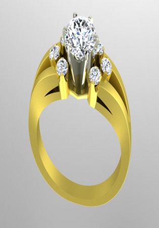 Us 0.84ct certificate of gia 7261163640 diamond 14k gold two tone tri sides engagement ring