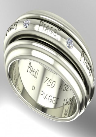 Piaget 18 k white gold possession diamond ring 5.5
