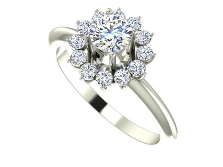 Halo 750 diamond round cut gia 1257059433 e vvs1 ring for women by daniel henderson H0