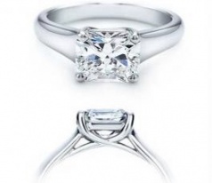 14k white gold real princess diamond 0.82 carat engagement ring H0
