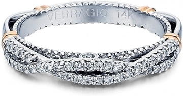 Verragio twist 14k white gold diamond wedding band H0