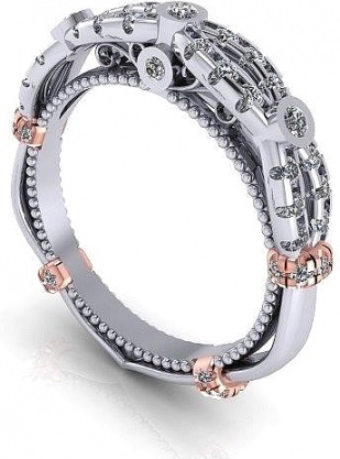 Verragio pave 14k w gold diamond wedding band women' ring H0