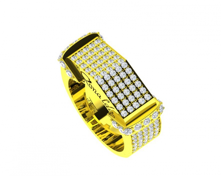 Ronaldo diamond limited edition /139 diamond natural 585 yellow gold for men ring handmade H2