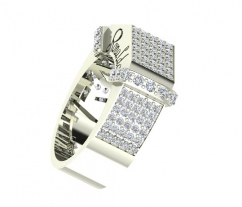 Ronaldo diamond limited edition /139w diamond natural 585 white gold for men ring handmade H0