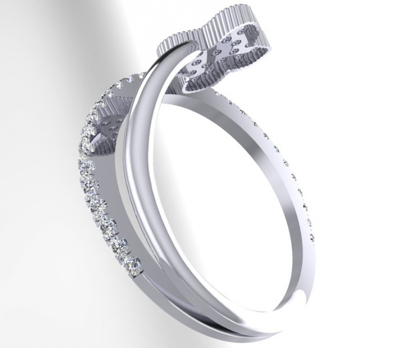 Van cleef & arpels clover collection diamonds cz ring 18kt white gold H1