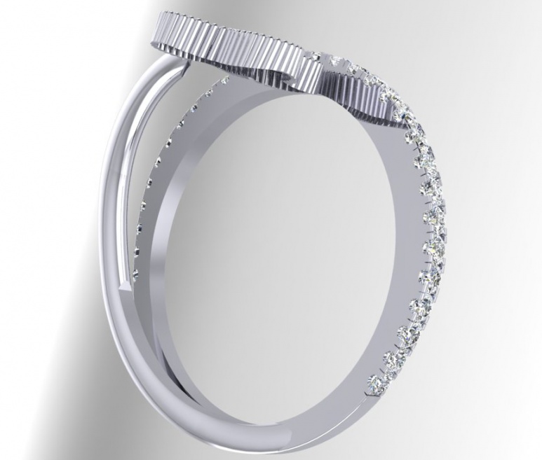 Van cleef & arpels clover collection diamonds cz ring 18kt white gold H2