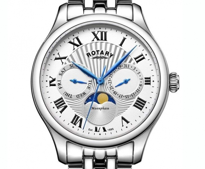 Mens rotary moonphase quartz watch gb05065/01 H0