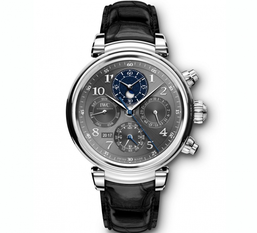 Iwc da vinci perpetual calendar chronograph stainless steel automatic watch H0
