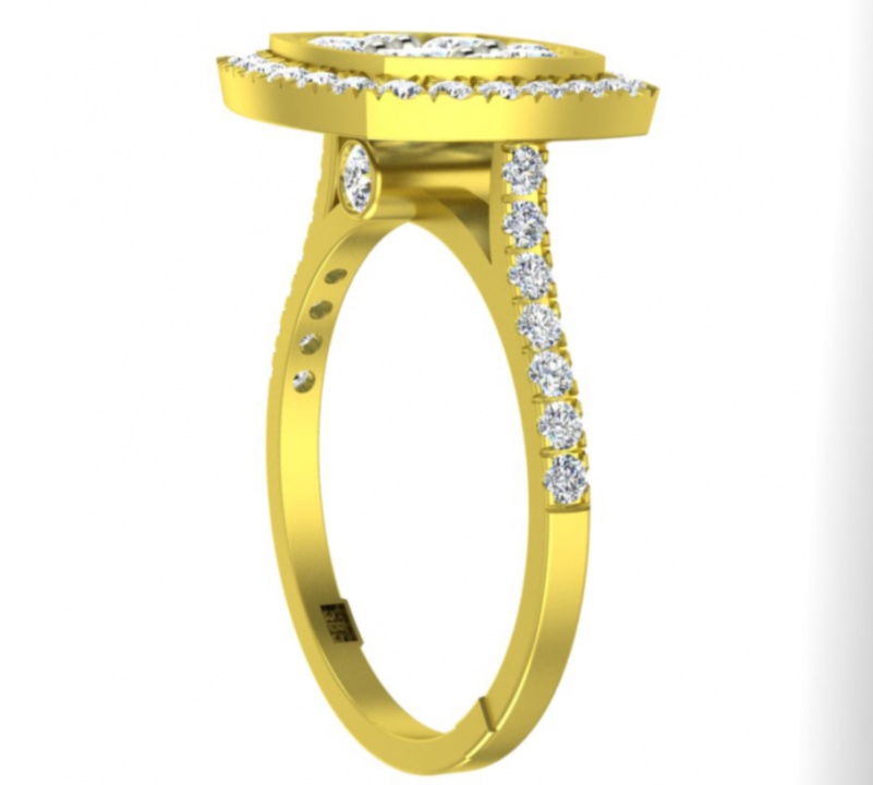 Ronaldo diamond handmade shaped halo limited edition collection diamond natural 585 yellow gold ring for women H2