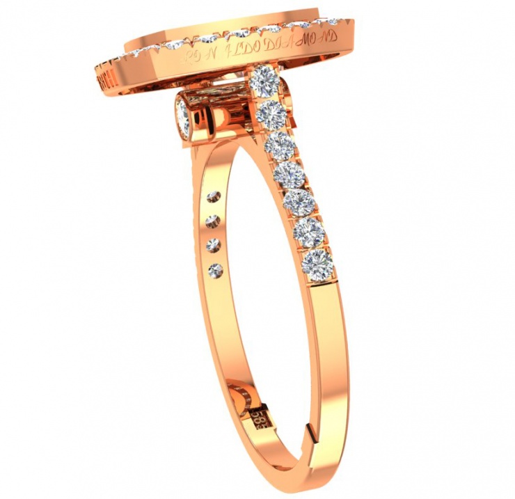 18th anniversary ronaldo diamond handmade shaped halo limited edition collection diamond natural 750 rose gold women' ring H1