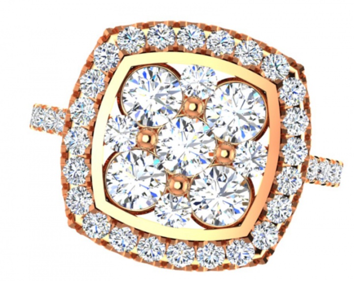 18th anniversary ronaldo diamond handmade shaped halo limited edition collection diamond natural 750 rose gold women' ring H4
