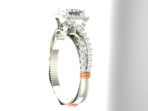 Verragio parisian diamond princess vvs1 halo 20k pt900 engagement women' ring H2