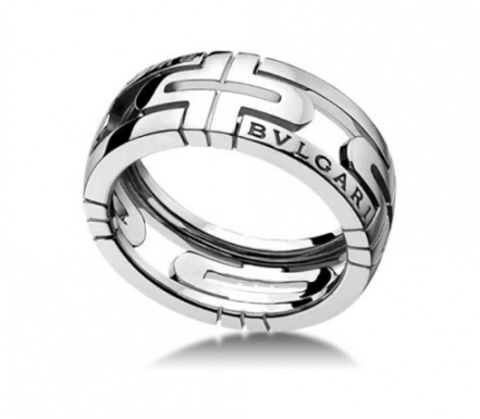 Bvlgari bulgari parentesi band ring 18k white gold H0