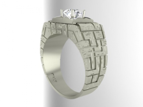 Gia 2161101408 6.15-620x3.85mm diamond 14k white gold made in italy men' ring H1