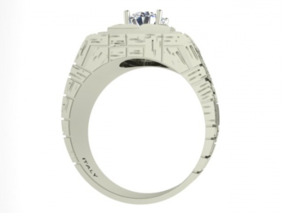 Gia 2161101408 6.15-620x3.85mm diamond 14k white gold made in italy men' ring H2