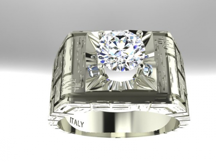 Gia 2161101408 6.15-620x3.85mm diamond 14k white gold made in italy men' ring H4