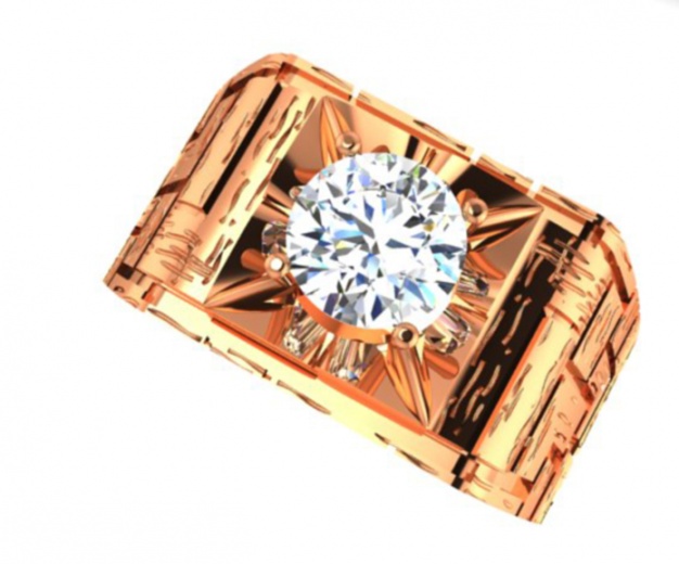 Gia 2161101408 6.15-620x3.85mm diamond 14k rose gold handmade in italy men' ring H0