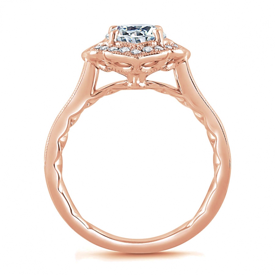 A. jaffe seasons of love 14k rose gold diamond engagement ring setting H0