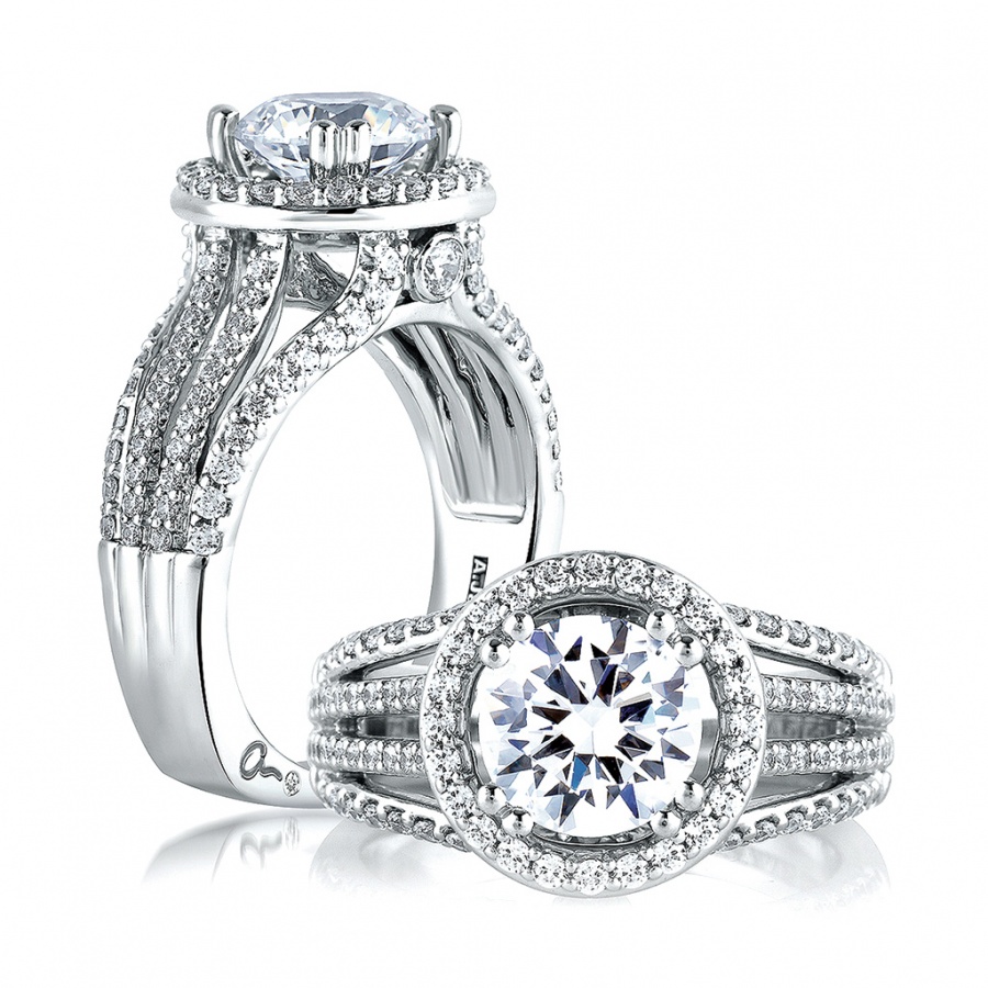 A. jaffe metropolitan 14k white gold diamond engagement ring setting H0