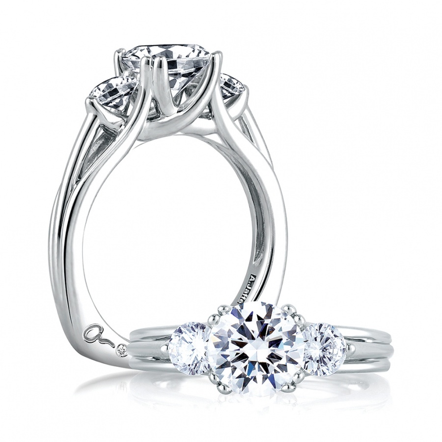 A. jaffe classics 14k white gold diamond engagement ring setting H0