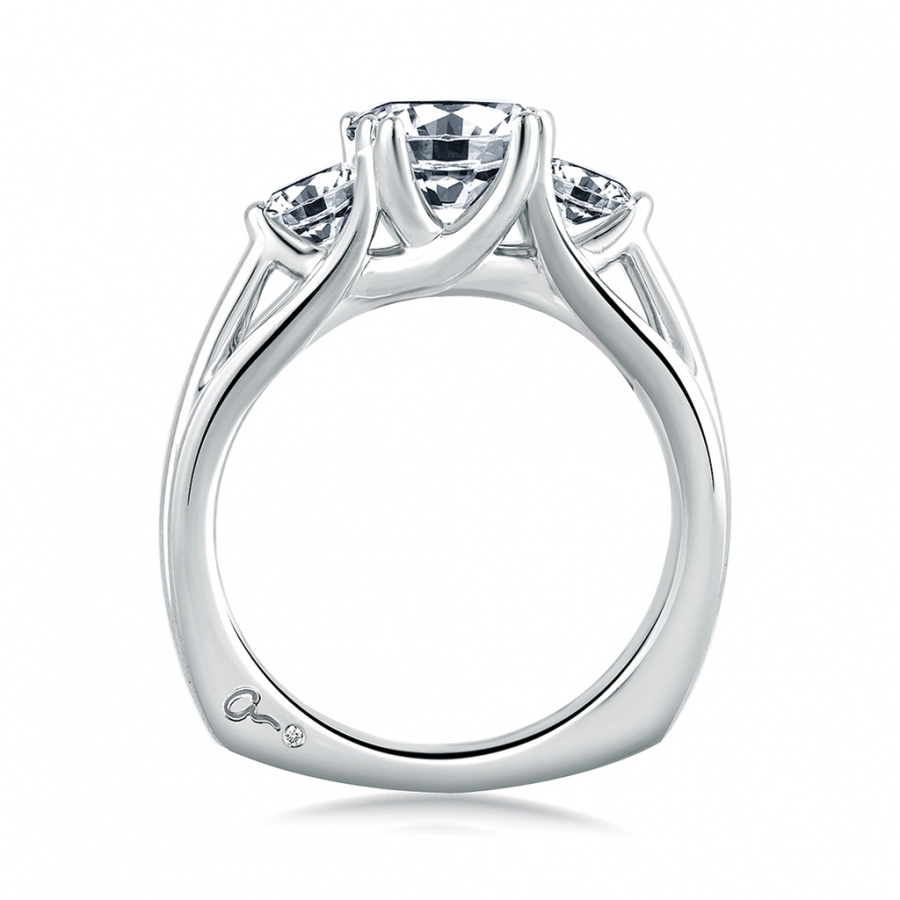 A. jaffe classics 14k white gold diamond engagement ring setting H1