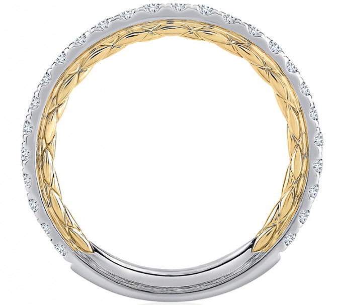 A. jaffe elegant two tone diamond wedding ring H1
