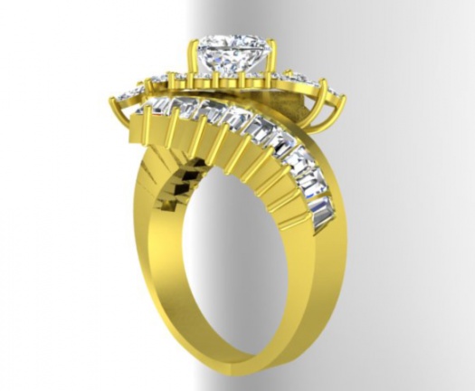 Fantastic love story heart cut diamond 14k yellow gold valetino women' ring italy H2