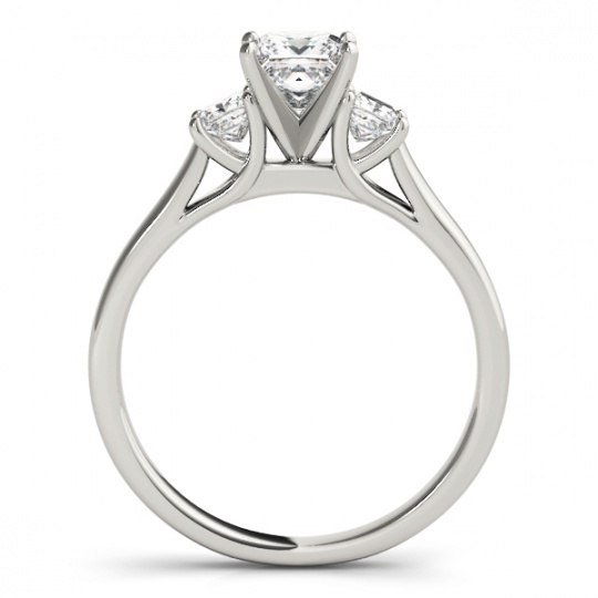 3 stone princess diamond trellis engagement ring H1