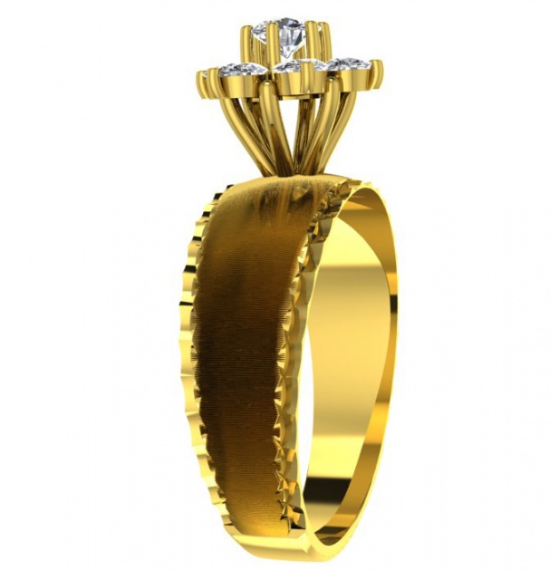 14k yellow gold diamond cluster women' ring by odi H2